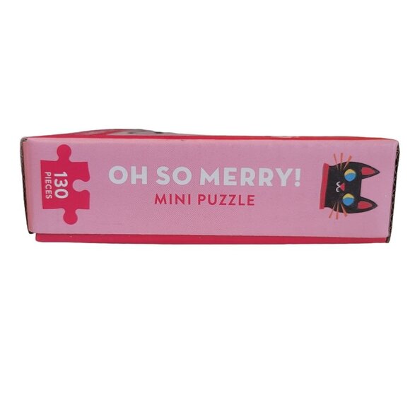 Mini Cat Puzzle Wreath Christmas Holidays Oh So Merry 130 Pieces New in Box - Picture 3 of 6